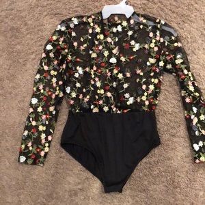 Floral Boohoo Sheer Bodysuit✨